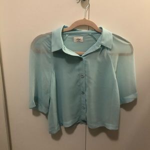 Wilfred Button Crop Top